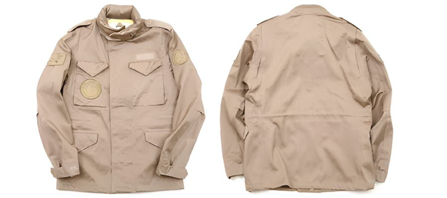 Visvim Herringbone Bickle Gore-Tex M65 field jacket in herringbone fabric with military-style pockets and packable hood