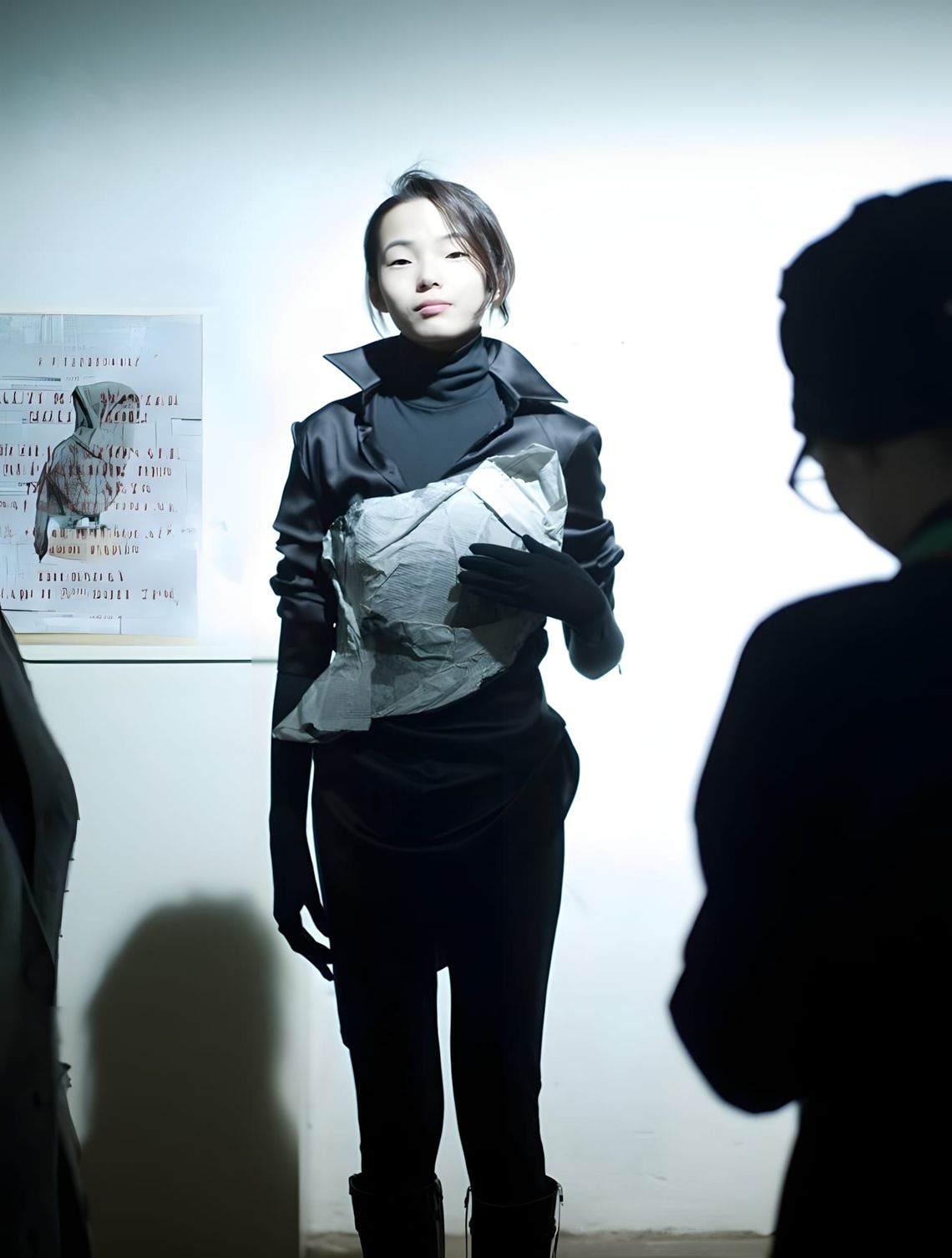 Model wearing an A.F. Vandevorst full bodysuit from the Fall/Winter 2011 Paris runway collection, portrait format.