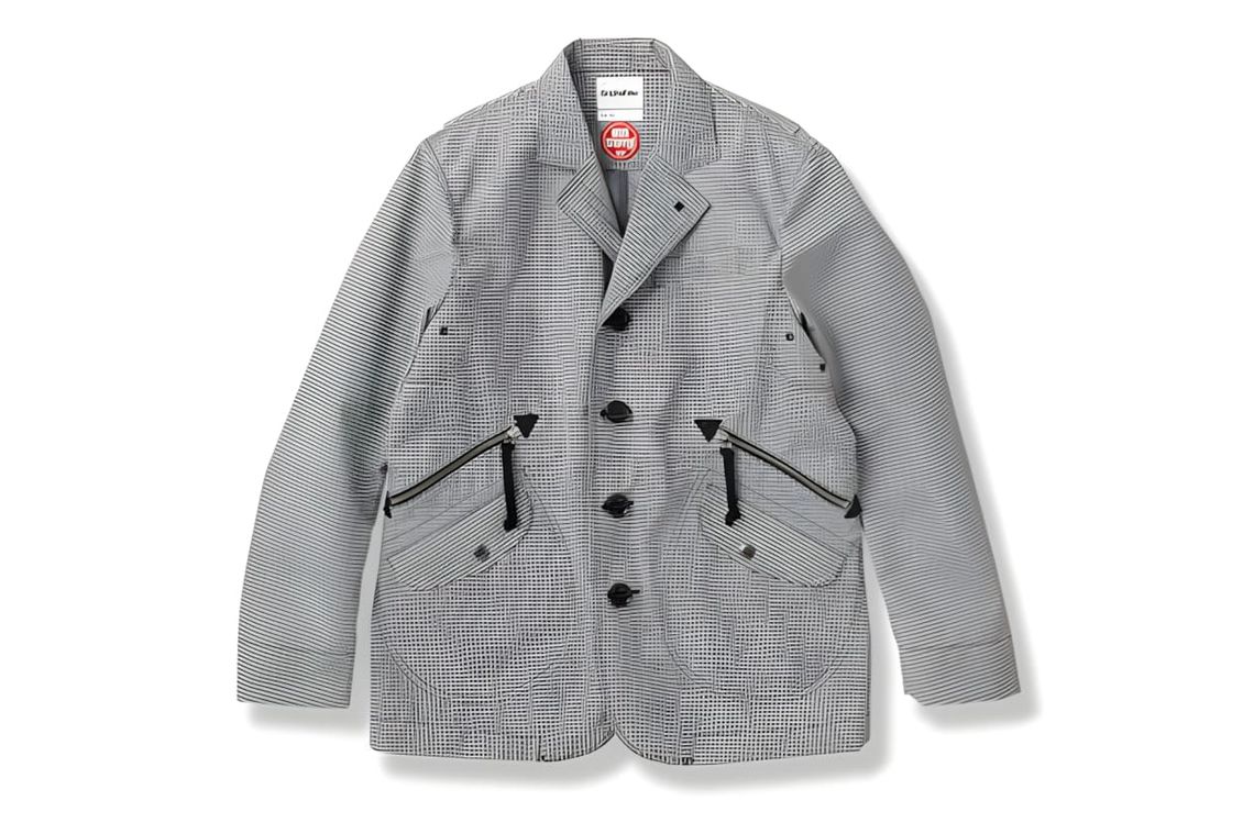 OriginalFake SS2011 Windstopper Gingham Tailored Jacket in black polyester, product shot
