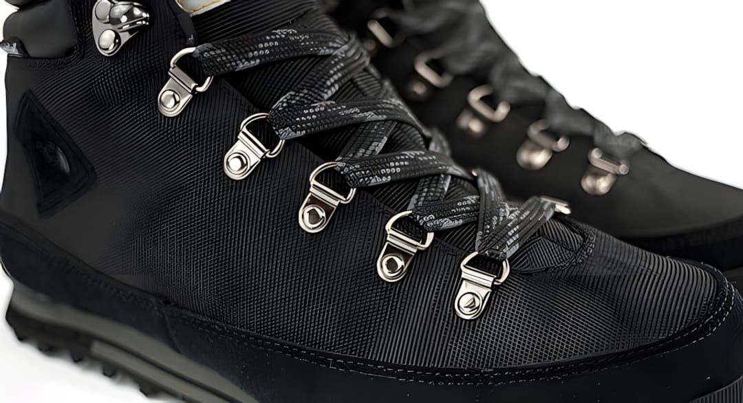 The North Face Back-to-Berkeley Boot shown in profile, a leather lace-up hiker with camp-moc toe construction and rubber lug 