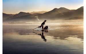 Intha Fisherman on Inle Lake, Burma, 2011