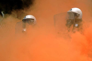 Smokescreen during a demonstration in Athens