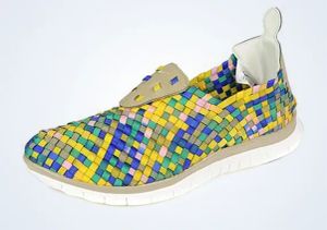 Nike Free Woven Khaki Stadium Green Hyper Blue Pink