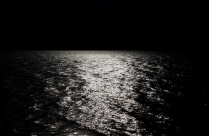 Dark Seascape — Moonlight on Water at Night