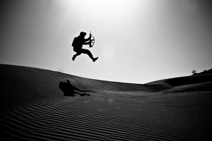 Desert Sand Dunes — Figure in Landscape
