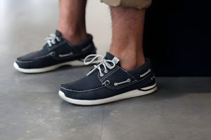 Sebago Docksides Navy Suede Boat Shoe