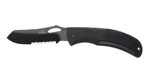 Gerber E-Z Out DPSF Lockback Folding Knife — S30V Black Combo Edge