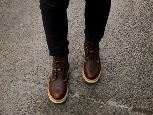 Visvim Virgil Boots-Folk in Dark Brown Horsehide