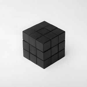 All-Black 3x3 Rubik's Cube — Blackout Design Object