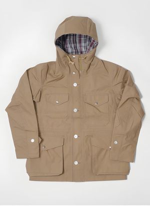Battenwear Travel Shell Parka — Khaki / Navy