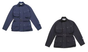 RLX Ralph Lauren Band-Collar Belted Jacket — Navy