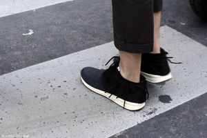 Visvim FBT Moccasin Sneaker — Black Suede