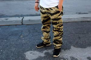 Tiger Stripe Camouflage Cargo Pants Street Style