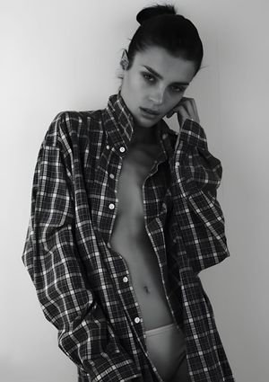 Olga Boiko in Oversized Plaid Flannel Shirt — Phil Guillou