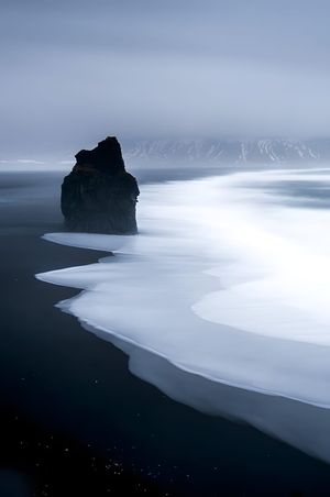 Reynisdrangar Basalt Sea Stack, Reynisfjara, Iceland
