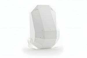 SOLID GRAY Polymer Hard-Shell Backpack in White
