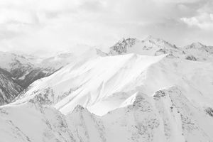 Black and White Mountain Snowscape — Fine Art Alpine Photography