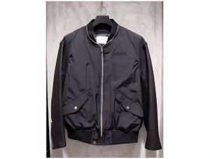 Undercover AW11 'Mirror' Leather-Sleeve MA-1 Bomber Jacket