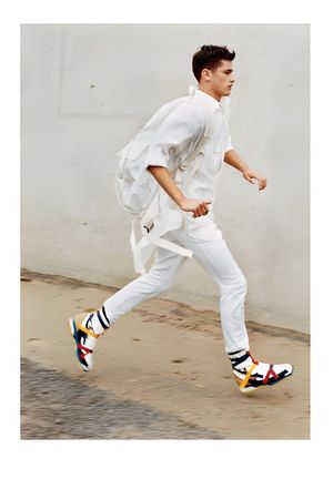 Raf Simons SS2008 De Stijl Hiking Boot — White Multicolor