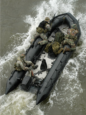 Navy SEALs Combat Rubber Raiding Craft