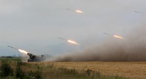 BM-21 Grad Rocket Launcher Firing, South Ossetia (2008)