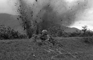 South Vietnamese Trooper Under Fire, Hai Van, 1972