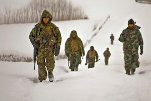 U.S. and Afghan Soldiers on Kharwar Snow Patrol