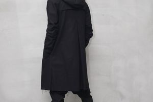 IMMENSE Raw-Edge Hooded Twill Coat