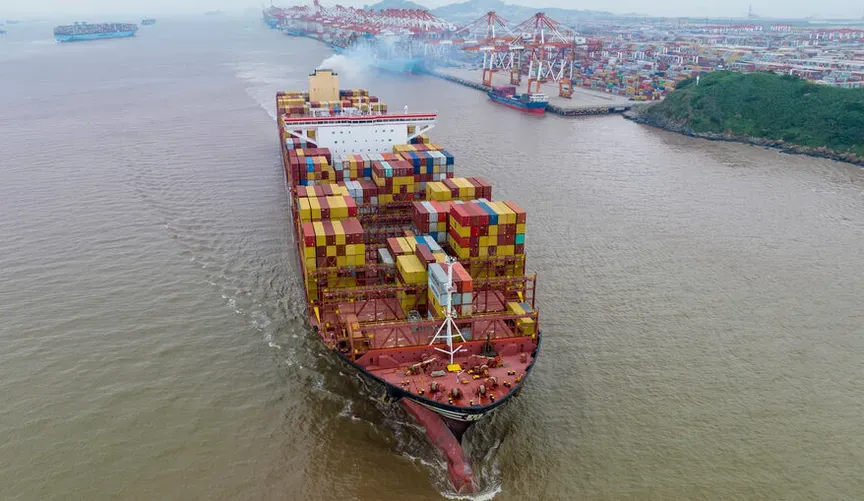 Bambus Toilettenpapier auf Containerschiff