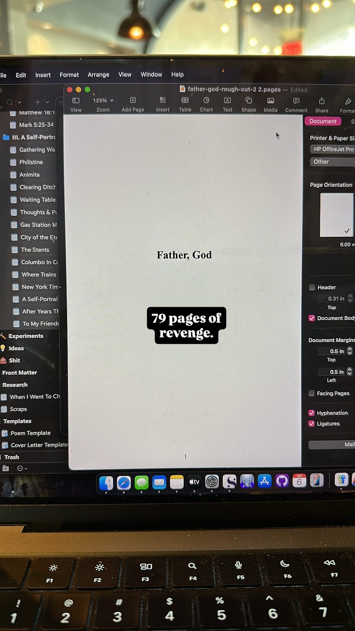 First Draft of of my manuscript "Father, God"