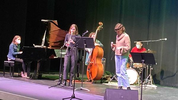 Amanda Tosoff, Virginia MacDonald, Jodi Proznick, Laura Anglade & Tony Wang at New Westminster Secondary School.