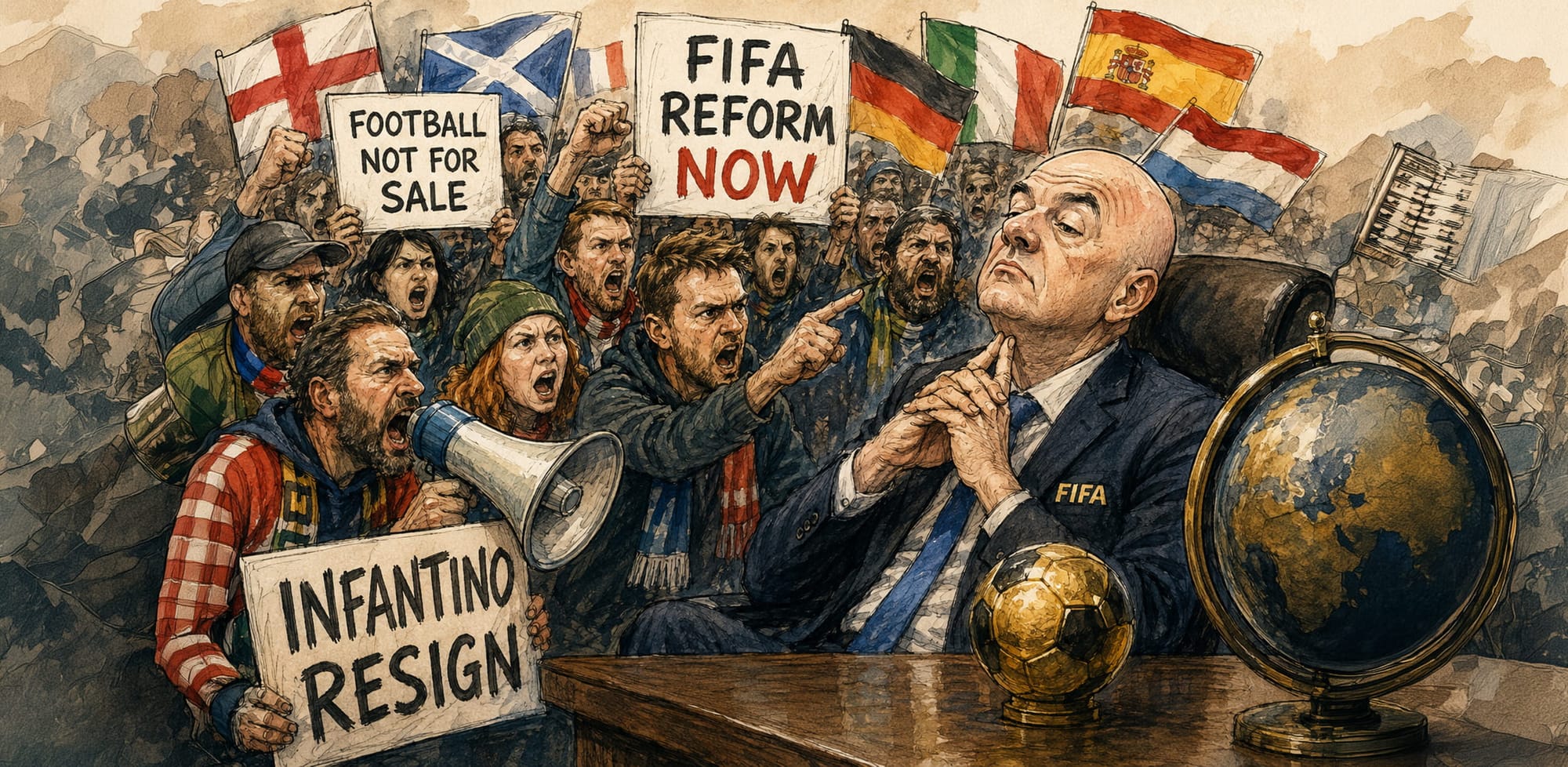 Football supporters demand Infantino’s resignation and FIFA reforms