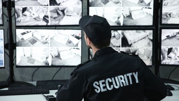Security looking at multiple monitors