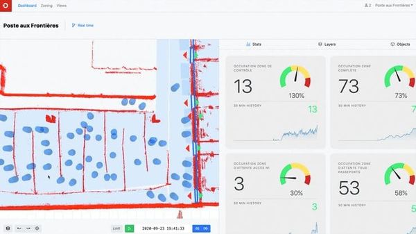 Visual of LiDAR point clouds enhancing operational efficiency across industrial environments.