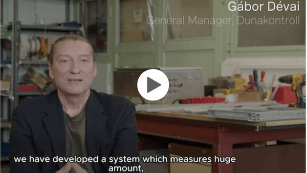 Gábor Dévai, general manager for Dunakontroll, using lidar technology for volume measurement for truck loads