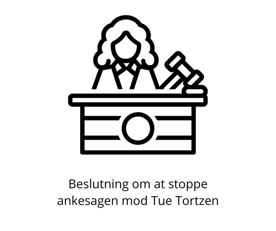 Beslutning om at stoppe ankesagen mod Tue Tortzen