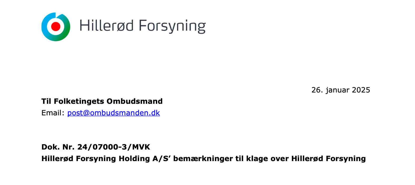 Ombudsmandssagen: Hillerød Forsyning kræver omfattende høringer i aktindsigts sag