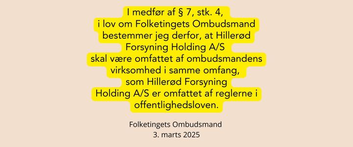 Ombudsmanden underlægger Hillerød Forsyning sin kontrol – afgørelse med landsdækkende betydning