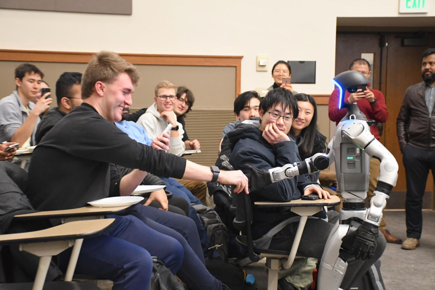 Unitree G1 humanoid robot at Purdue University's campus