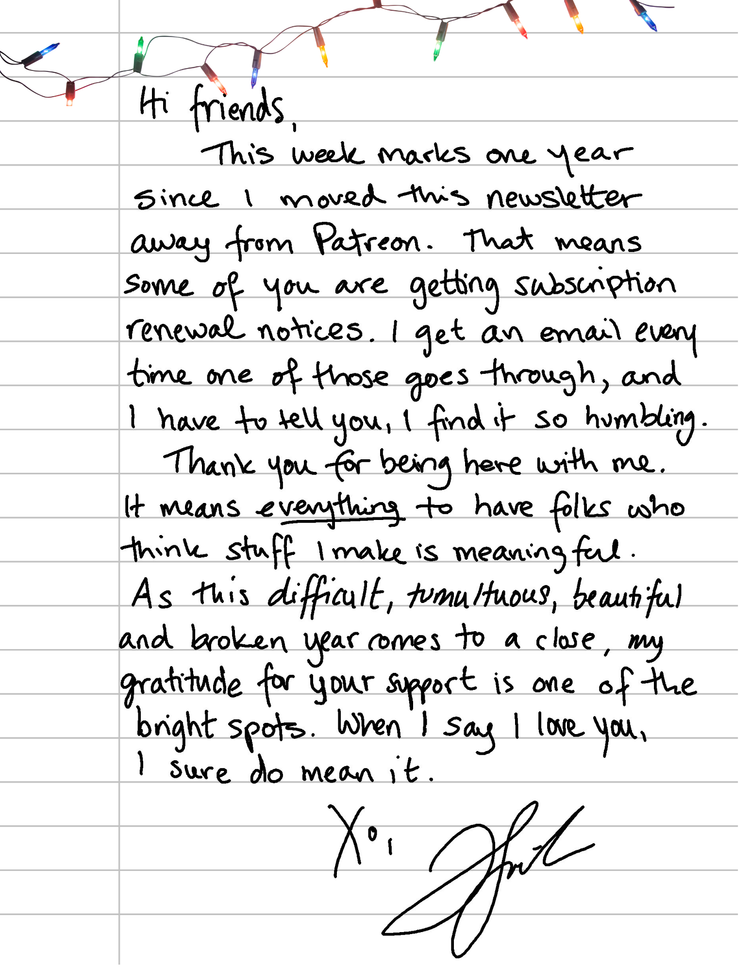 A little note to say thanks.