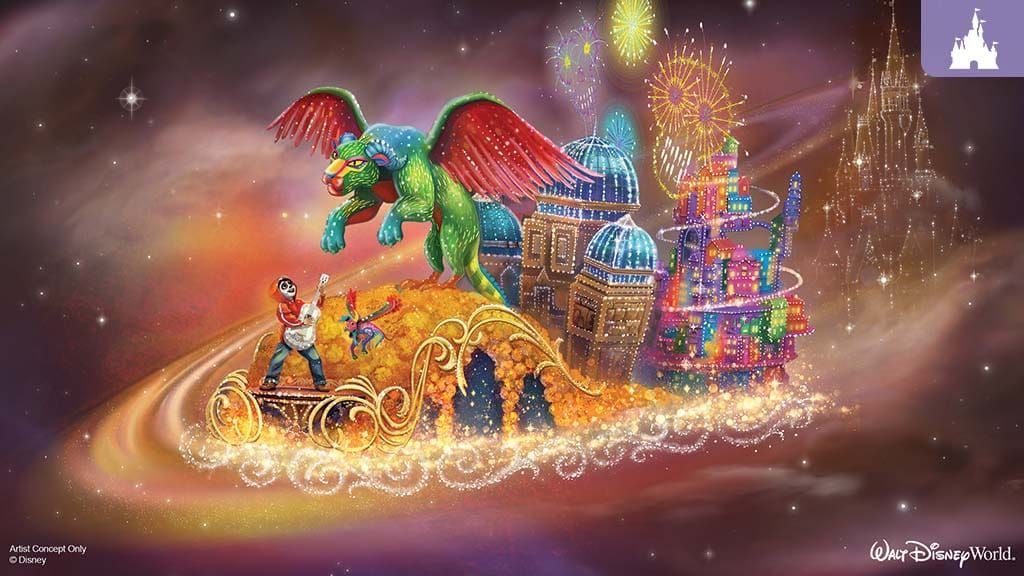 First Look: Walt Disney World Nighttime Parade ‘Coco’ Float and Official Poster