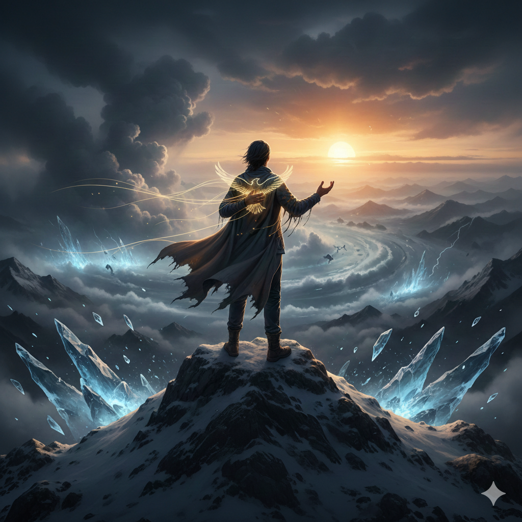 구글 제미나이(Gemini)가 그려준 "현실에서 역경을 이겨내며 스스로를 이기는 자....?"