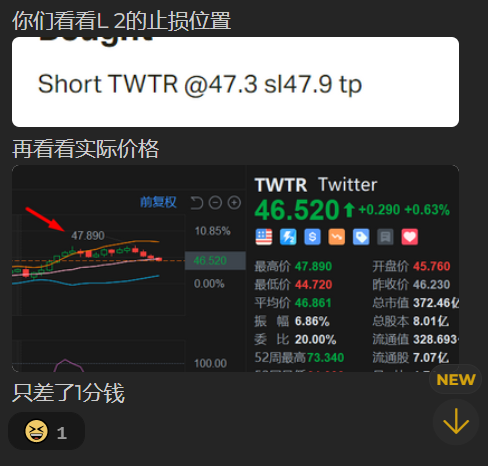 L2止损精准，只差了1分钱