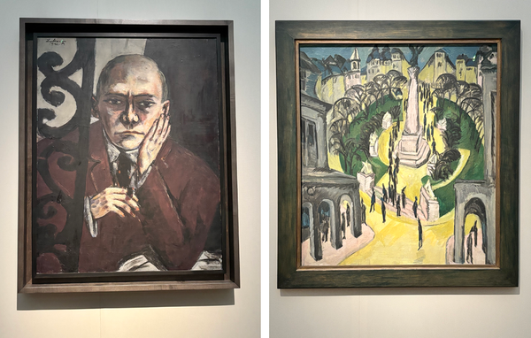 A self protrait by Max Beckmann and a painting by Ernst Ludwig Kirchner of the Belle-Alliance-Platz in Berlin
