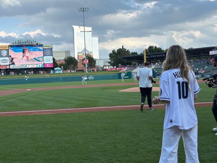 Indianapolis Indians celebrate Lexie Hull night as Fever wing throws out first pitch