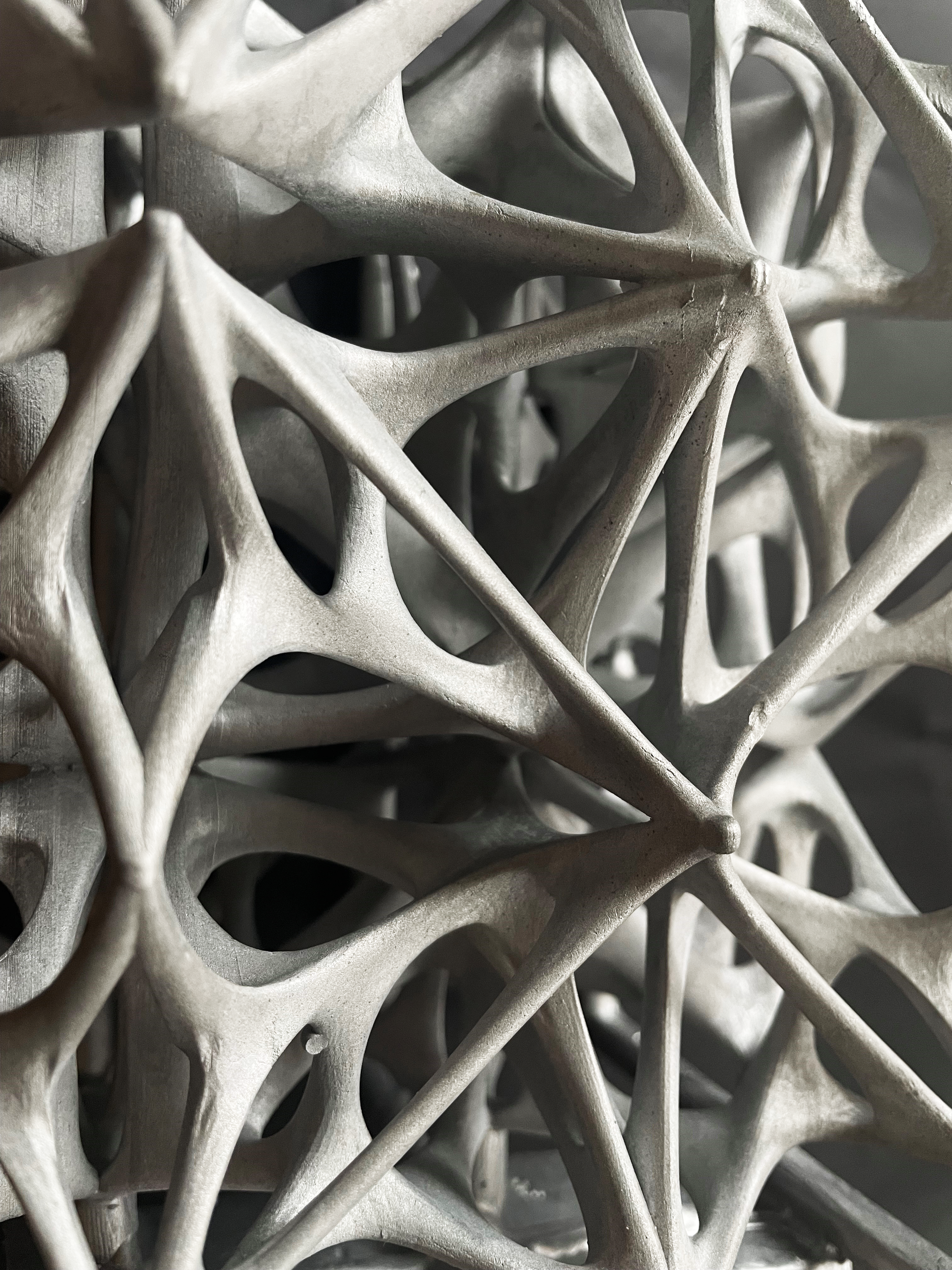 Peltchair by Lilian van Daal and Studio Synergy. Photography by Lilian van Daal and Studio Synergy. 3D printed biomimicry inspired concrete prototype structure.