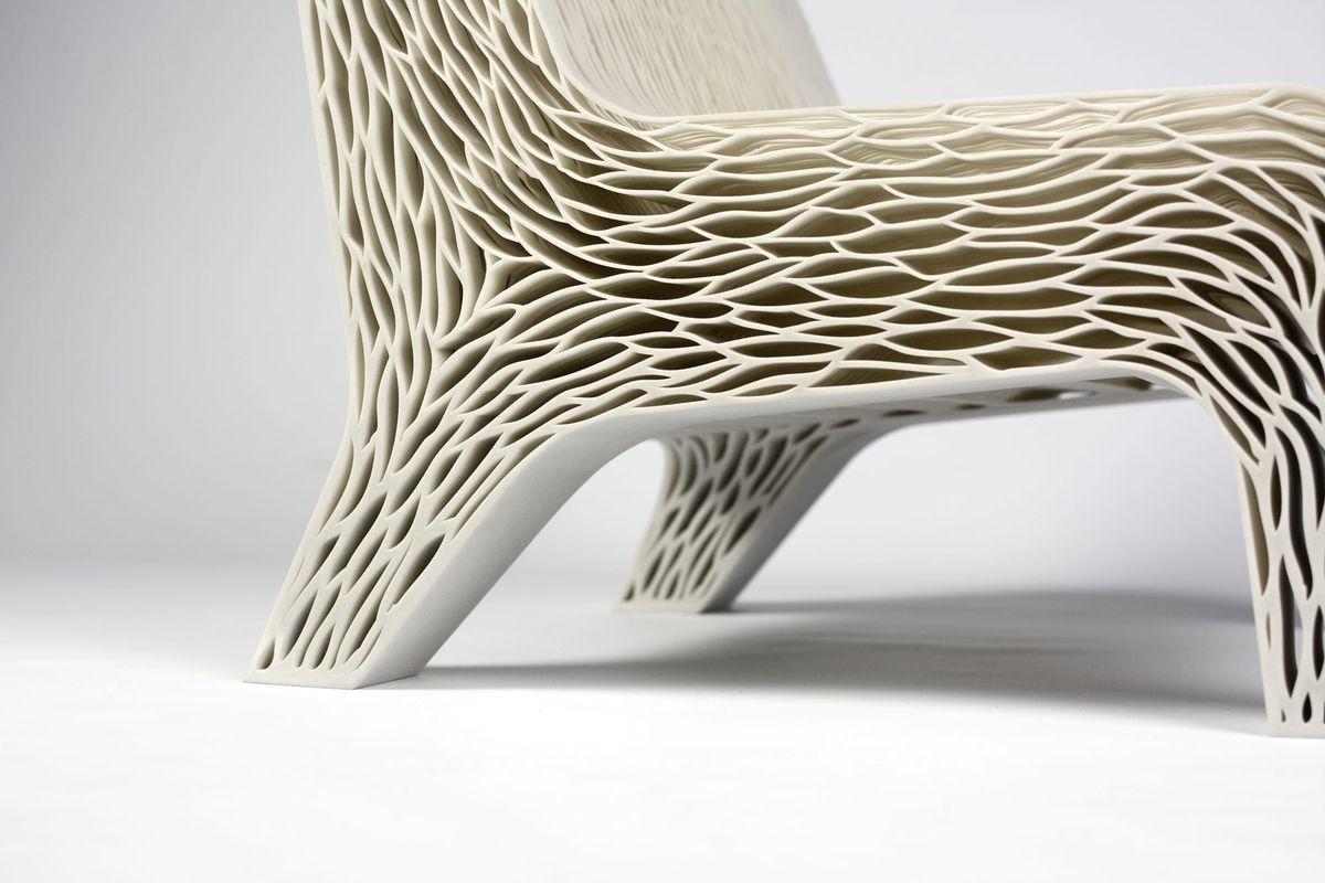 Biomimicry 3D Printed Soft Seat by Lilian van Daal. Photography by Martin Jansen. Innovative biomimicry 3D printed soft chair.