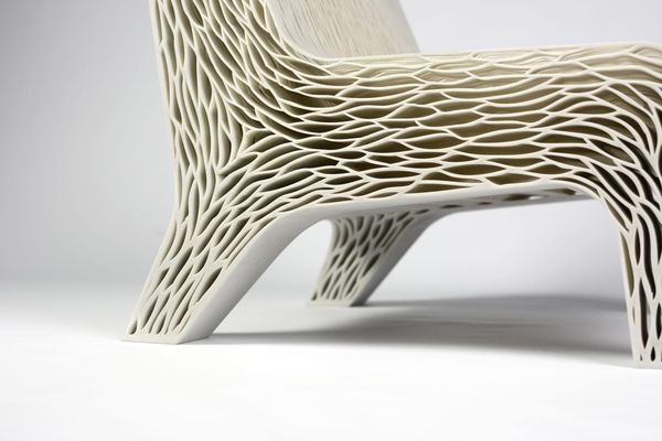 Biomimicry 3D Printed Soft Seat by Lilian van Daal. Photography by Martin Jansen. Innovative biomimicry 3D printed soft chair.
