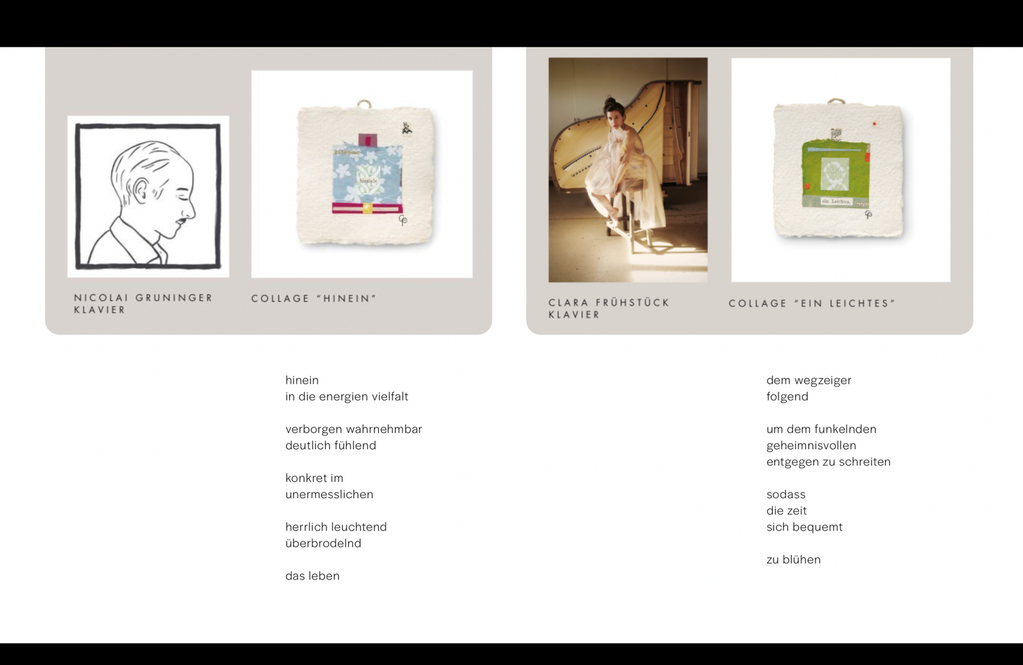 Als Pre-Release hören: Neues Klavierstück "hinein" im Auftrag von Gabi Pühringer /  Collagen, Poesie und Musik