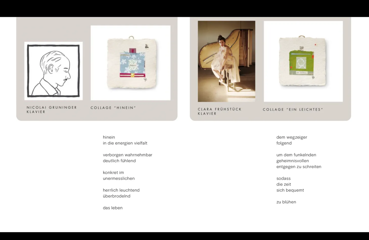 Als Pre-Release hören: Neues Klavierstück "hinein" im Auftrag von Gabi Pühringer /  Collagen, Poesie und Musik